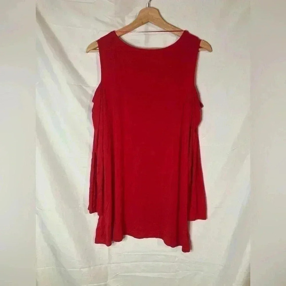 Cable & gauge red tank top with off the shoulder long sleeves - Picture 5 of 5
